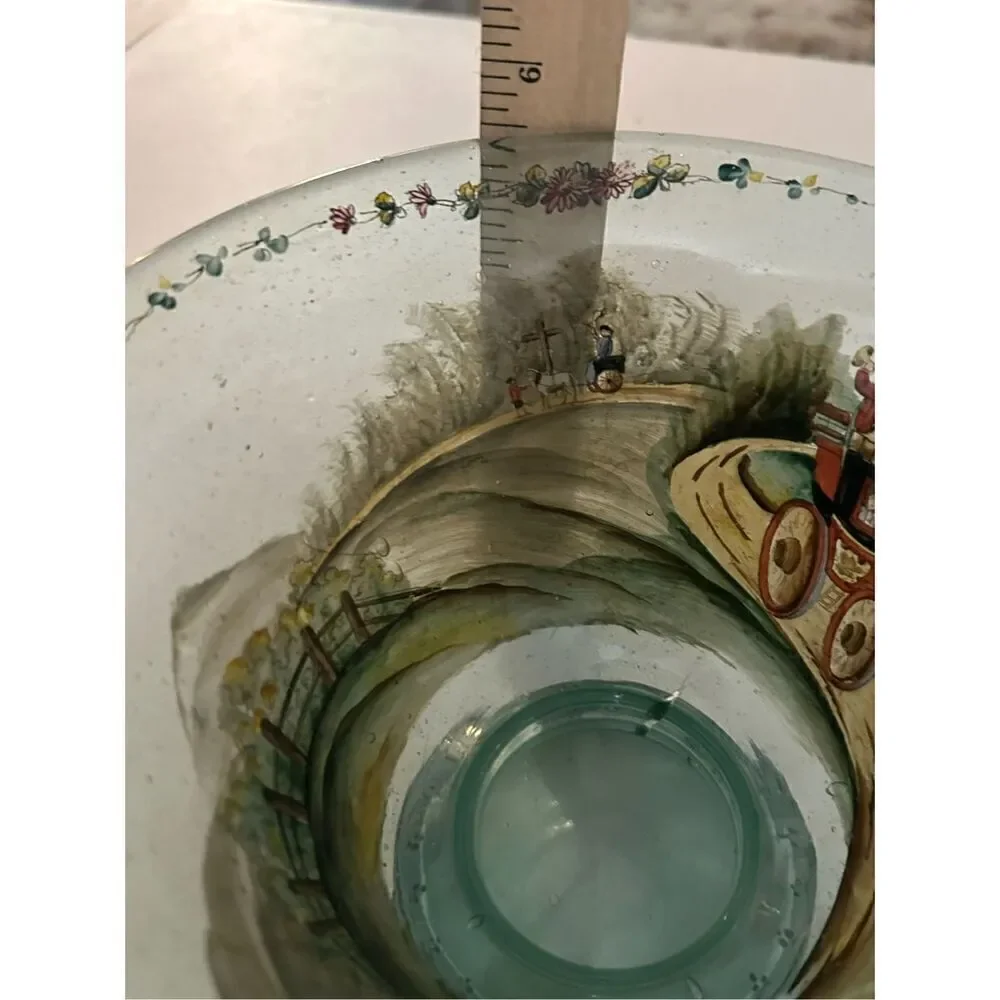 Extremely Rare Ludwig Moser Hand Blown, Hand Painted Enamel Bowl 🛑